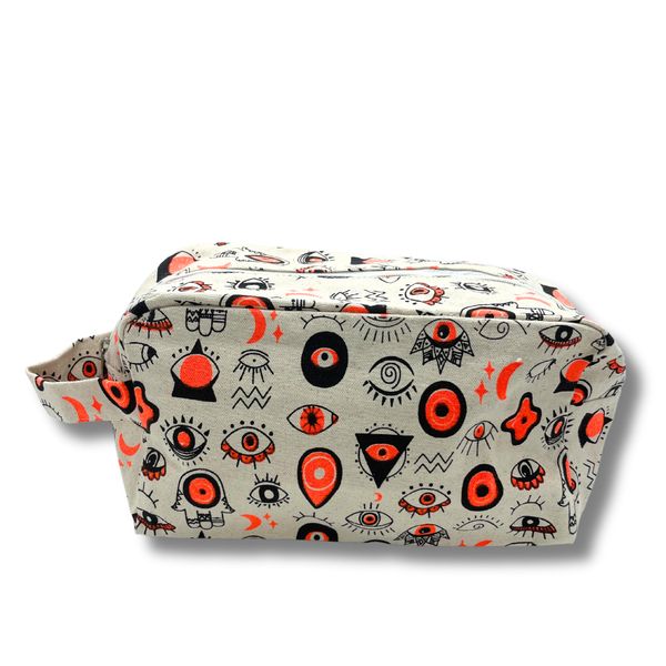 Med Multi Eyes Cotton Canvas Toiletry Bag