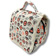 Large Multi Eyes Cotton Canvas Toiletry Bag