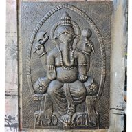 Large Ganpati Antique Gold Relief- 0.7x1m