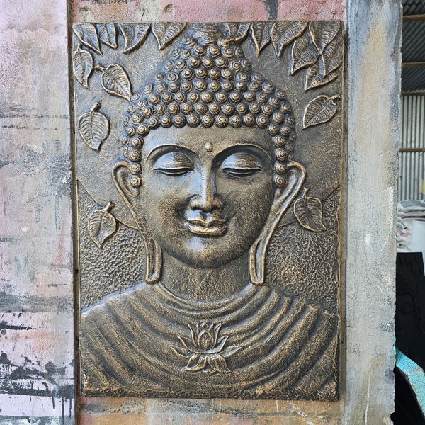 Large Buddha Antique Gold Relief - 0.7x1m