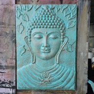 Large Buddha Turquoise Relief - 0.7x1m
