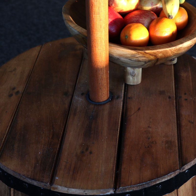 Beer Barrel Table & Parasol Stand - Natural