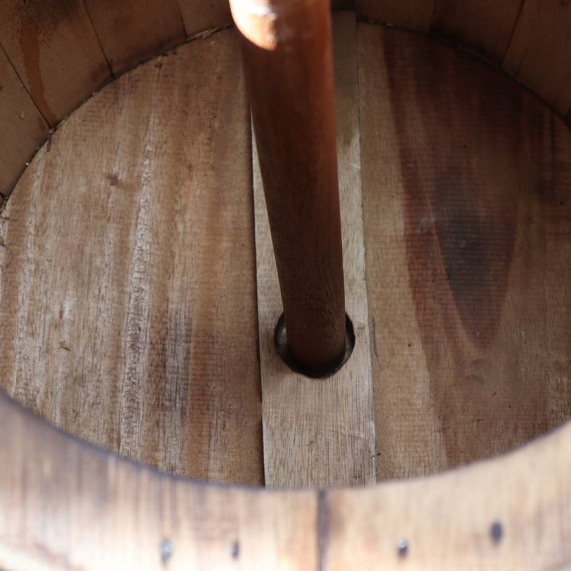 Beer Barrel Table & Parasol Stand - Natural