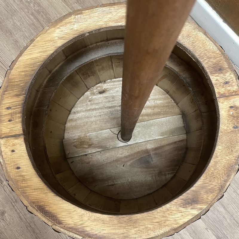 Beer Barrel Table & Parasol Stand - Natural