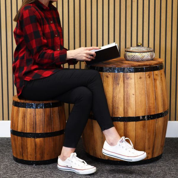 Beer Barrel Table and Stool