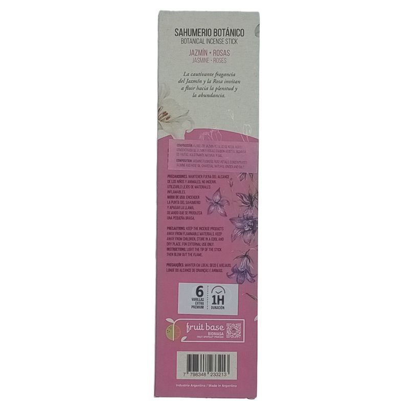 6x Incense Botanical Jazmin Roses
