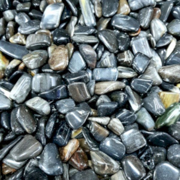 L Tumble Stones - Petrified Wood Black