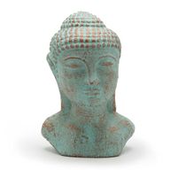 Tranquility Buddha Head - Green Copper