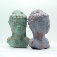 Tranquility Buddha Head - Green Copper