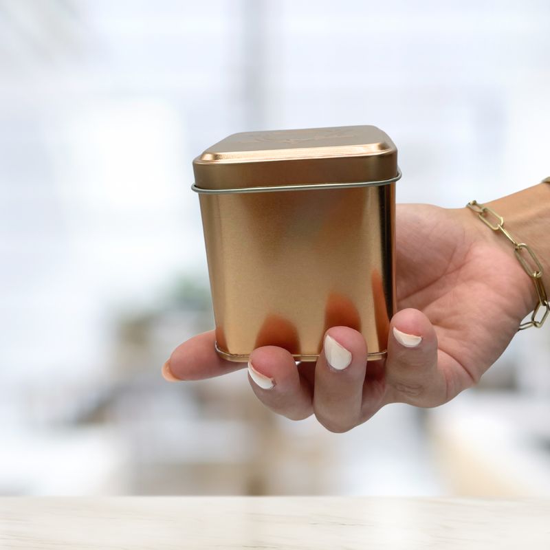 6.5x6.5x7cm Square Tin with Lids
