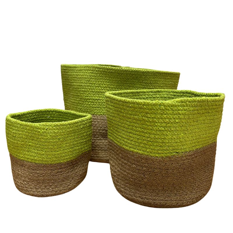 Set of 3 Cotton Rope Storage Baskets - Pistachio