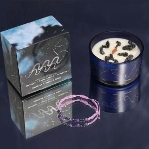 Wholesale Zodiac Crystal Candles with Gemstone Bracelet - AW Artisan Europe - Giftware Supplier