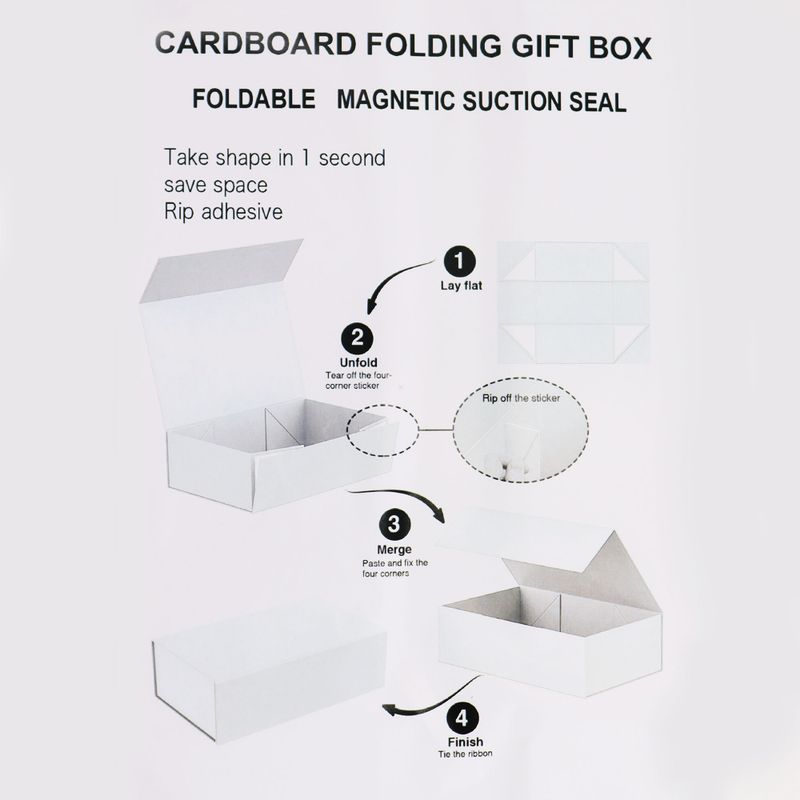 Flat Pack Gift Box - Medium Square (20x18.2x8cm) - Black
