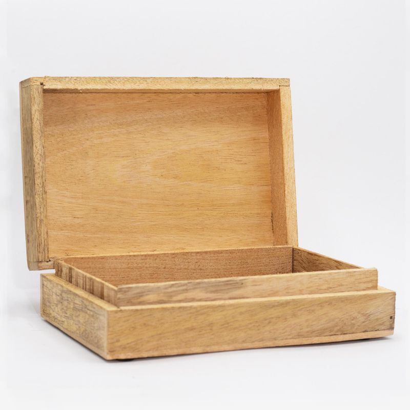 Big Rectangle Box 21.5x14x6.3cm - Hamsa Black Engraved