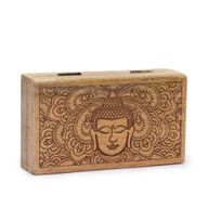 Med Rectangle Box 17x10x4.2cm - Buddha Face Black Engraved