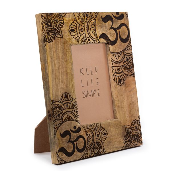 Med Mango Wood Picture Frame (for 10x15cm) 26x20x2cm - Mandala - Black
