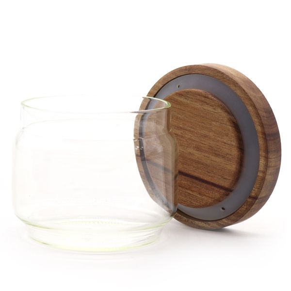 Cottage Bamboo Glass Jar - 7cm