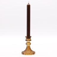 Vintage Dinner Candle Holder - Antique Amber