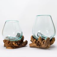 Molten Glass on Rare Parasite Wood - large