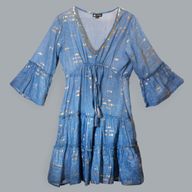 (ML) Nomad Sari On the Med Collection - Dress - Sea Blue & Gold Fish Design