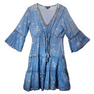 (ML) Nomad Sari On the Med Collection - Dress - Sea Blue & Gold Fish Design