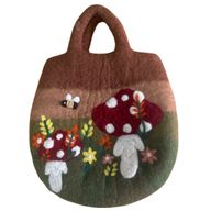 Mushroom Garden Felted Bag - 35x27cm