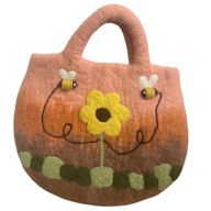 Sun Flower & Bees Felted Bag - 35x27cm