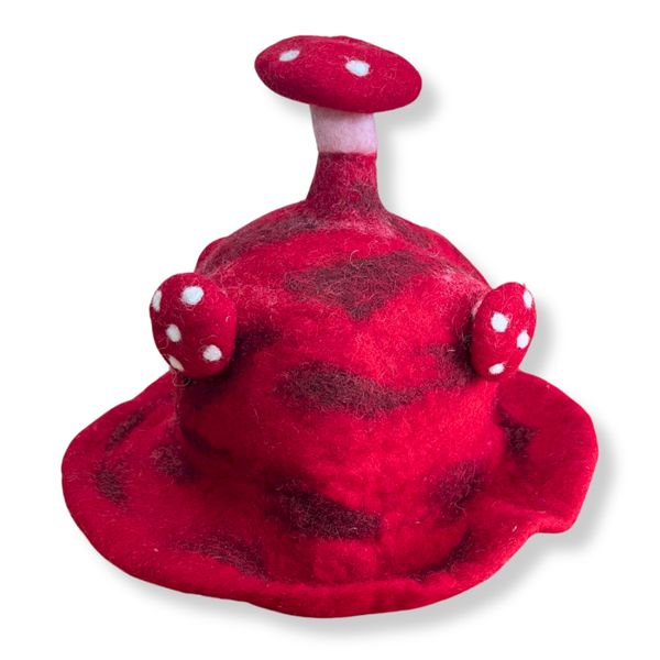 Felted Mushroom Hat - Rush To The Head Red