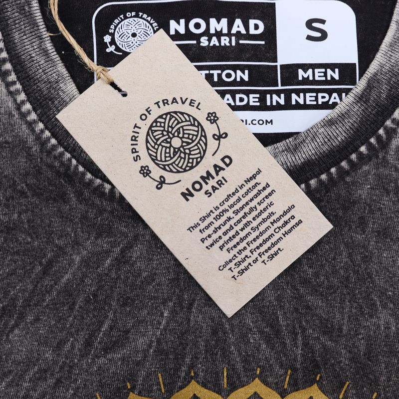 Stone Washed T-Shirt - Mandala - Dark Grey