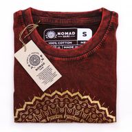 Stone Washed T-Shirt - Mandala - Maroon