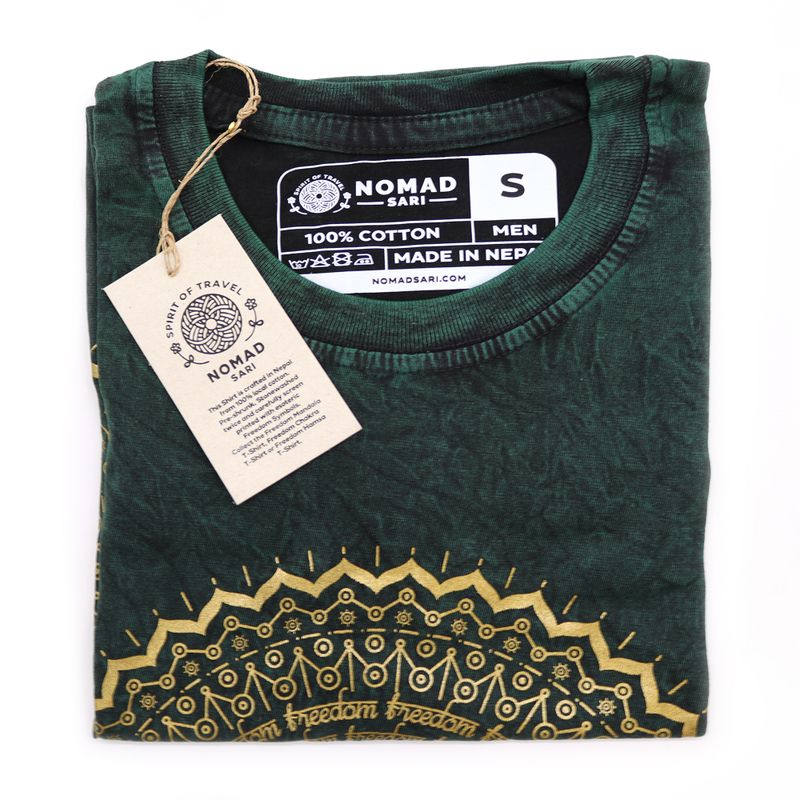 Stone Washed T-Shirt - Mandala - Green