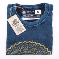 Stone Washed T-Shirt - Mandala - Blue