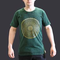 Stone Washed T-Shirt - Mandala - Green
