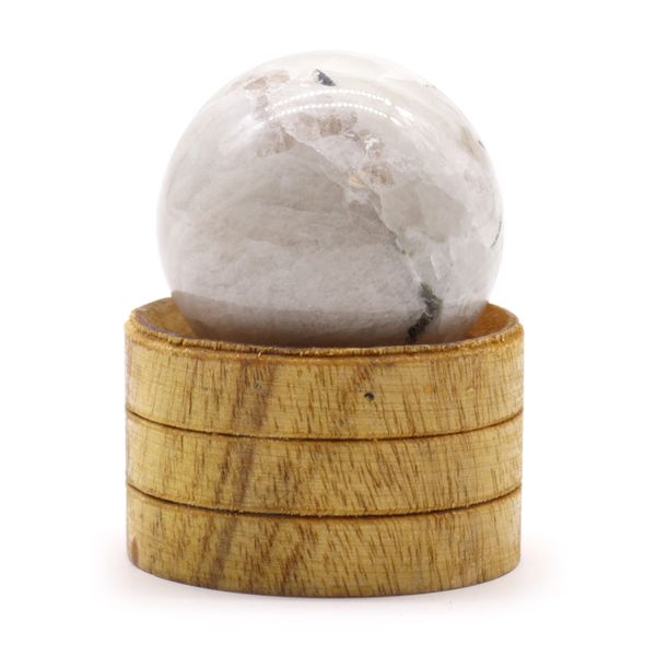 Gemstone Crystal Sphere 40mm - Indian Moonstone with Stand