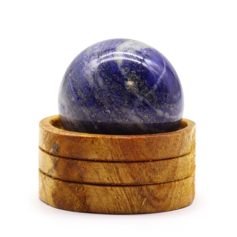 Gemstone Crystal Sphere 50mm - Afghan Lapis  with Stand