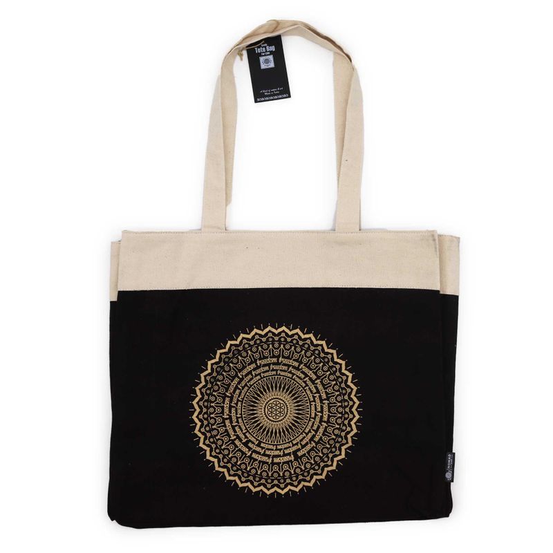 Oversized Tote Bag (38x15x43cm) Chocolate Stonewash 14oz - Freedom Mandala