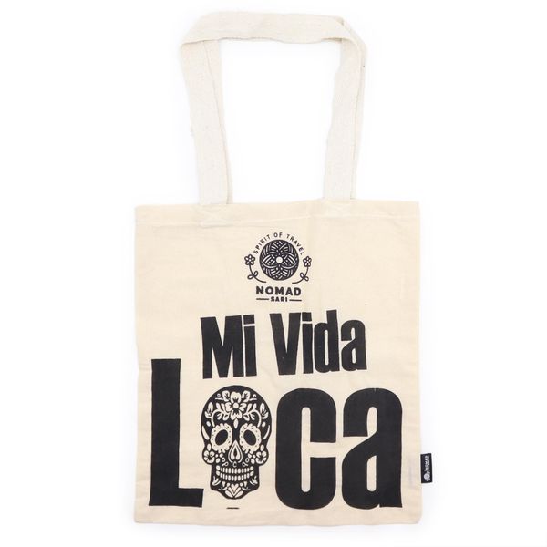 Iconic Basic Tote Bag - Mi Vida Loca - (40x36cm) - Natural 4oz