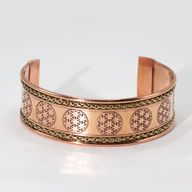 Copper Wide Banded Bracelets with Brass Decor (assorted)