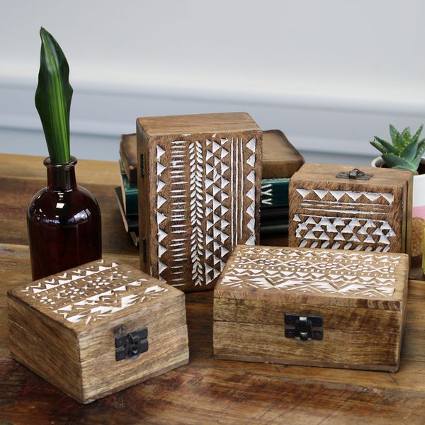 White Washed Wooden Box