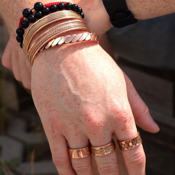 Copper Rings with Magnets - Assorted Designs & Sizes