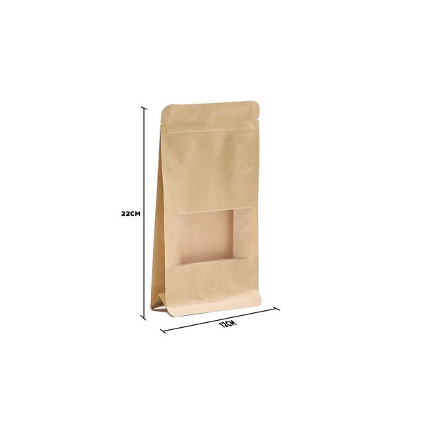Kraft Squat Window Bags - 12x22cm