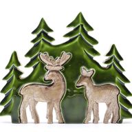 Lost in the Forest - Two Deer in the Forest 3D Wooden Decoration - 18x23cm