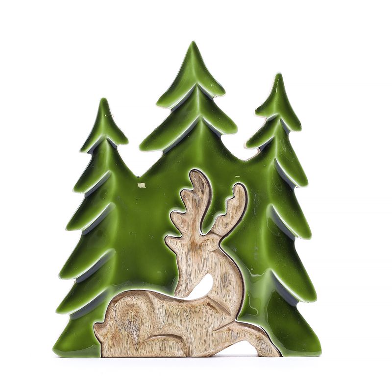 Lost in the Forest - Stag in the Forest 3D Wooden Decoration - 23x20cm