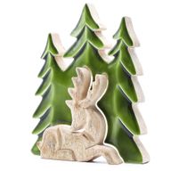Lost in the Forest - Stag in the Forest 3D Wooden Decoration - 23x20cm