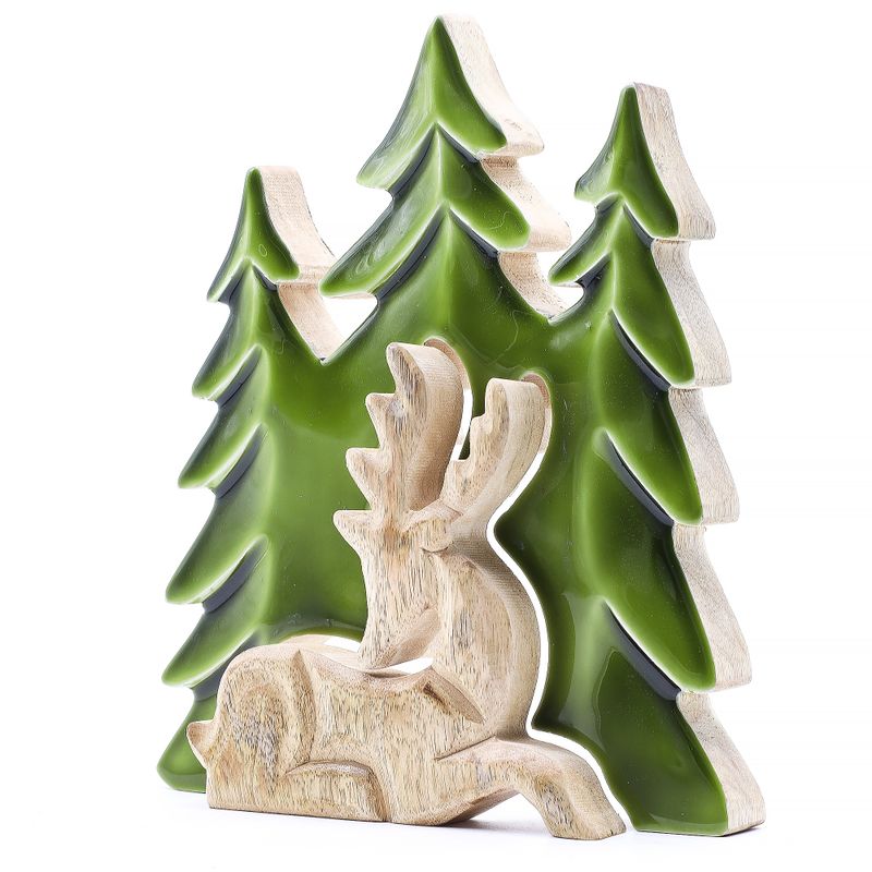 Lost in the Forest - Stag in the Forest 3D Wooden Decoration - 23x20cm