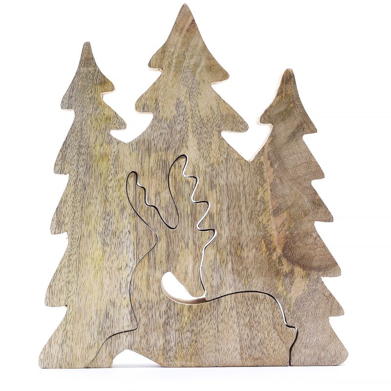 Lost in the Forest - Stag in the Forest 3D Wooden Decoration - 23x20cm