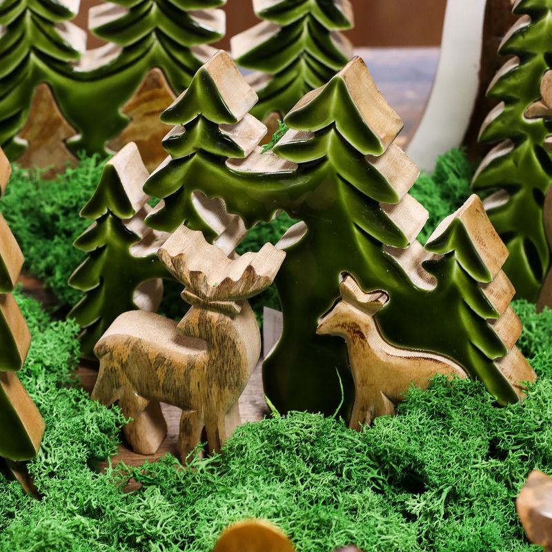 Lost in the Forest - Two Deer in the Forest 3D Wooden Decoration - 18x23cm