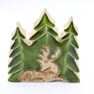 Lost in the Forest - Stag in the Forest 3D Wooden Decoration - 23x20cm