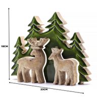 Lost in the Forest - Two Deer in the Forest 3D Wooden Decoration - 18x23cm