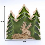 Lost in the Forest - Stag in the Forest 3D Wooden Decoration - 23x20cm